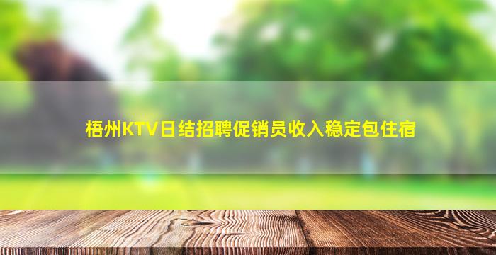 梧州KTV日结招聘促销员收入稳定包住宿